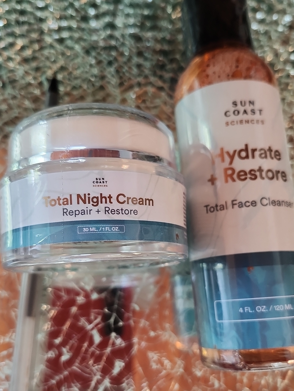 Skin Care By Sun Coast Sciences, 4 oz Hydrate +Restore Cleanser &  1 oz Nite Cre